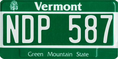 VT license plate NDP587