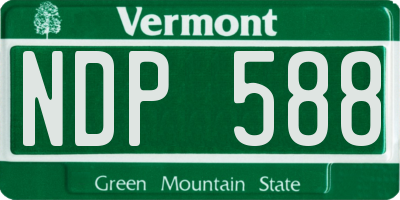 VT license plate NDP588