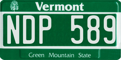 VT license plate NDP589