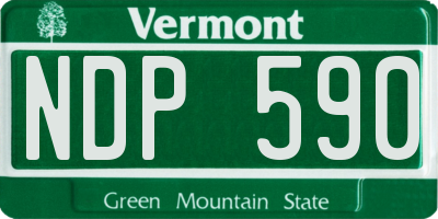 VT license plate NDP590