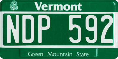 VT license plate NDP592