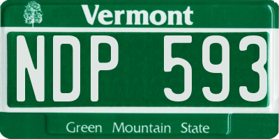 VT license plate NDP593