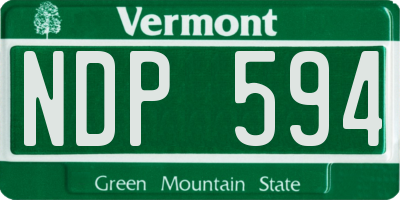 VT license plate NDP594