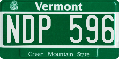 VT license plate NDP596
