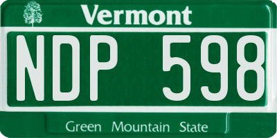 VT license plate NDP598