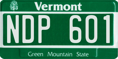 VT license plate NDP601