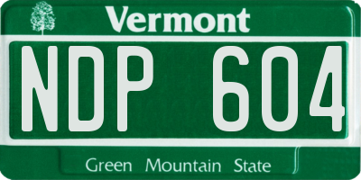 VT license plate NDP604