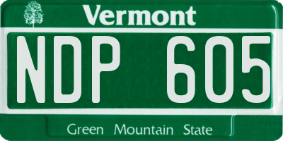 VT license plate NDP605