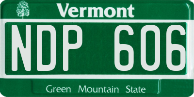 VT license plate NDP606