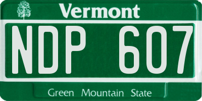 VT license plate NDP607