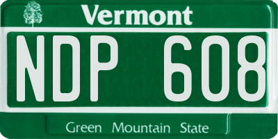 VT license plate NDP608