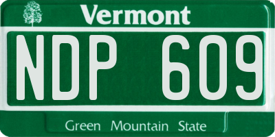 VT license plate NDP609