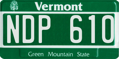 VT license plate NDP610