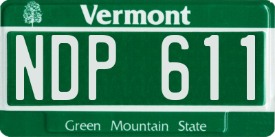 VT license plate NDP611