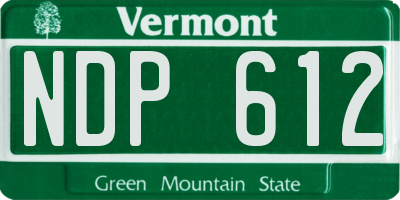 VT license plate NDP612