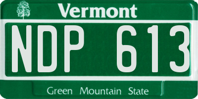 VT license plate NDP613