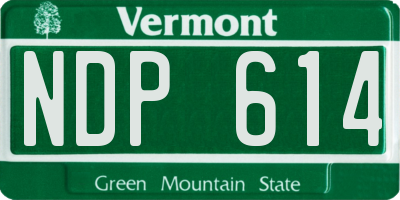 VT license plate NDP614