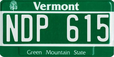 VT license plate NDP615
