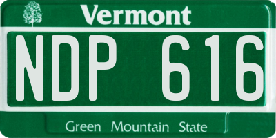 VT license plate NDP616