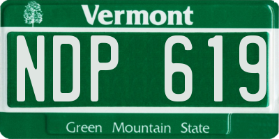 VT license plate NDP619