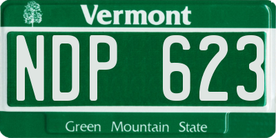 VT license plate NDP623