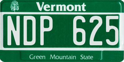 VT license plate NDP625