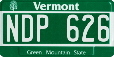 VT license plate NDP626