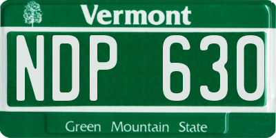 VT license plate NDP630