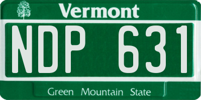 VT license plate NDP631