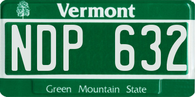 VT license plate NDP632