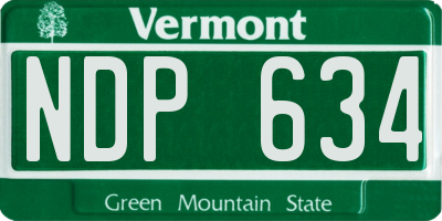 VT license plate NDP634