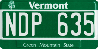 VT license plate NDP635