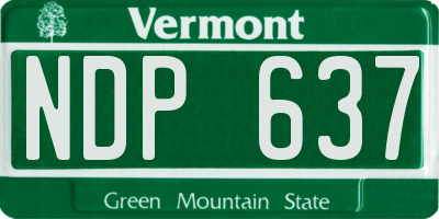 VT license plate NDP637