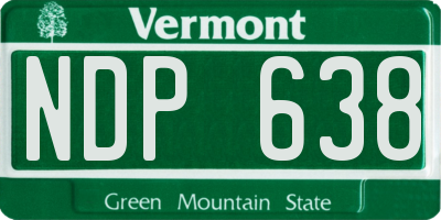 VT license plate NDP638