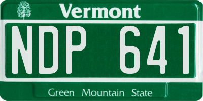 VT license plate NDP641