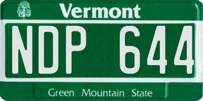 VT license plate NDP644