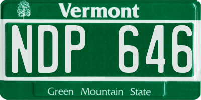 VT license plate NDP646