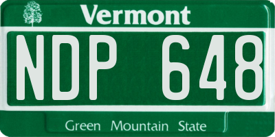 VT license plate NDP648