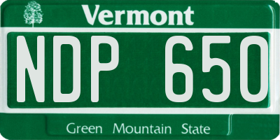 VT license plate NDP650
