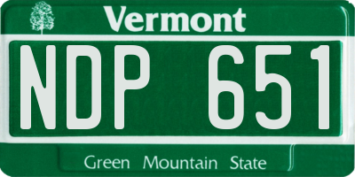 VT license plate NDP651