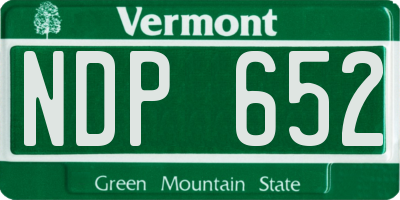VT license plate NDP652