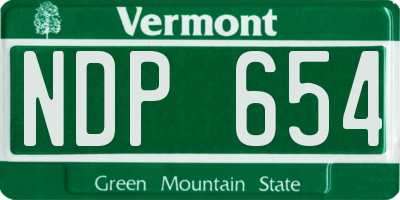 VT license plate NDP654
