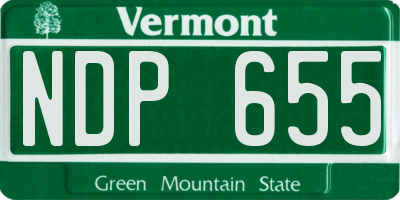 VT license plate NDP655