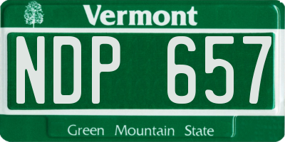VT license plate NDP657