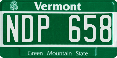 VT license plate NDP658