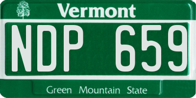 VT license plate NDP659