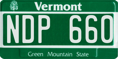 VT license plate NDP660