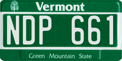 VT license plate NDP661