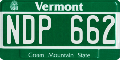 VT license plate NDP662