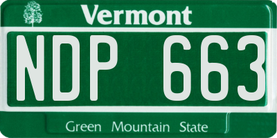 VT license plate NDP663